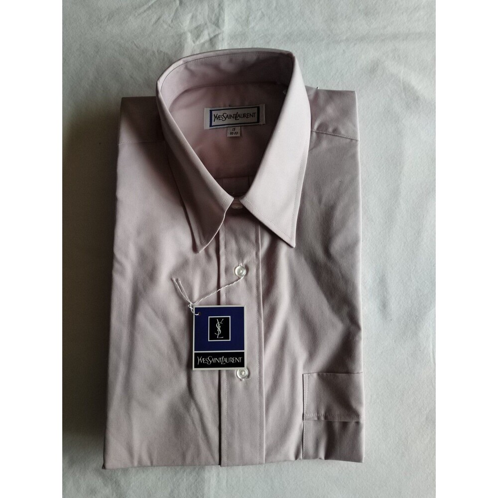 VTG Yves Saint Laurent YSL Mens Shirts New Old Stock Dusty Rose 15x32/33 - Picture 11 of 16
